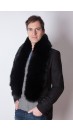 Black fox fur scarf - unisex